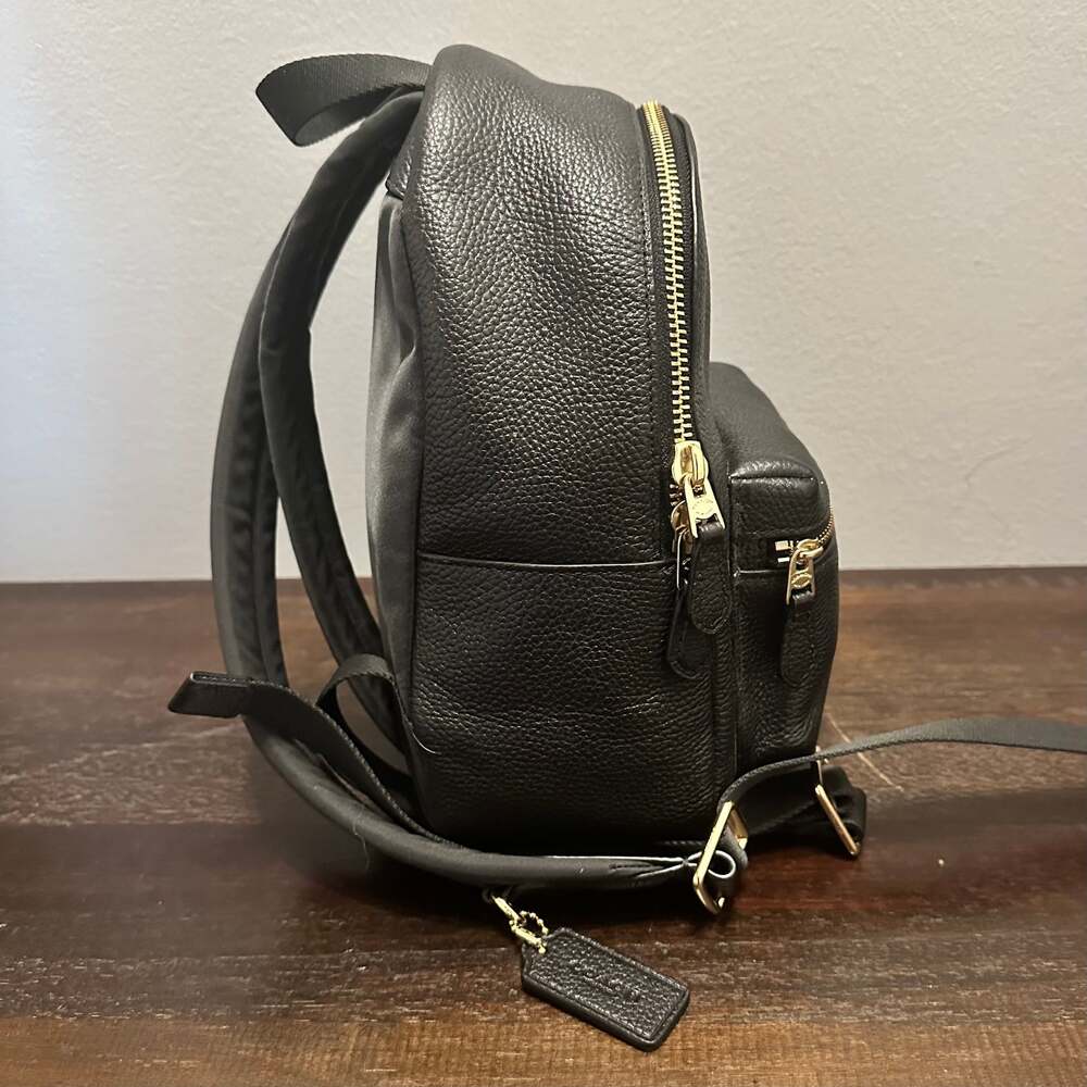 COACH Charlie Mini Backpack Pebble Leather Black F38263 - Picture 4 of 16